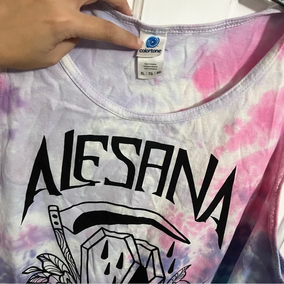 Alesana Tie Dye Tank Top Purple Pink Blue XL Emo Band Post Hardcore L1 - Picture 2 of 6
